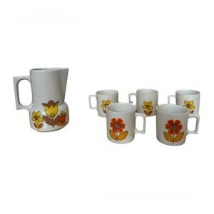 rare vintage Louis Lourioux France flower power set